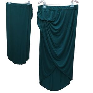 SHEIN Curve Green Faux Wrap Stretchy Hi Lo Skirt - Women’s 2XL Plus Size